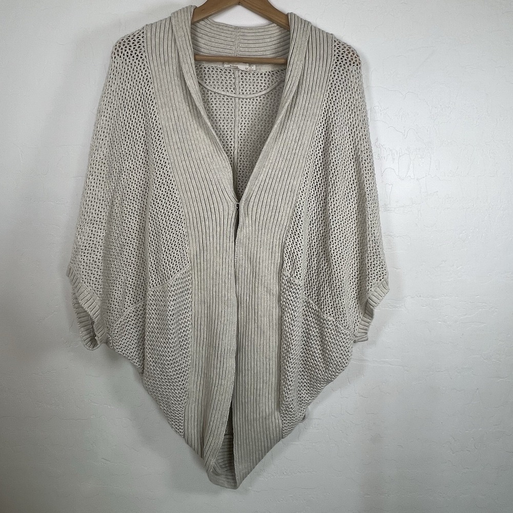 Prana Lima Cardigan One Snap Organic Cotton Bone Tan Size Medium